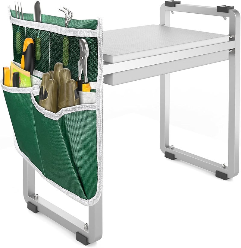 FLINTER 10.2" Wider Garden Kneeler and Seat, Heavy Duty Thick Gardening Bench for Kneeling and Seat - Garden Kneelers for Seniors, Gardening Stools for Women, Grandparents, Gardeners, Gray - Image 1